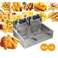 Bếp chiên đôi, Bếp chiên nhúng điện 12L chia 2 ngăn 6L