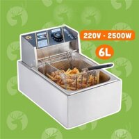 Bếp chiên nhúng , bếp chiên nhúng điện đôi 6L có nắp đậy giữ nhiệt