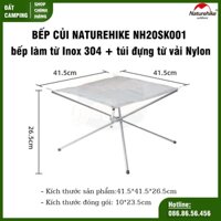 Bếp củi NatureHike NH20SK001. Bếp làm từ Inox 304. Kích thước: 41.5*41.5*26.5cm. Trọng lượng: 800g
