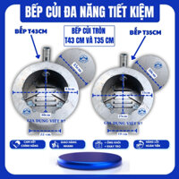 Bếp Củi Tròn Không Khói T43cm Không Đen Nồi, Bếp Củi Luộc Bánh Chưng, Bếp Củi Hình Tròn + Khay tro + Ống Khói Chéo + Nắp