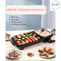 Bếp điện đa năng,bếp nướng lẩu 2 trong 1 thép chống dính cao cấp công suất 1300w siêu tiện lợi