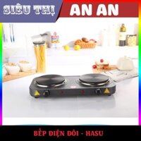 Bếp điện đôi HASU 2 mâm nhiệt nấu nồi Inox thủy tinh sứ nhôm đất công suất 1000W Bảo Hành 12 tháng