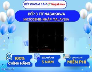 Bếp điện từ ba Nagakawa UltraSlim NK3C08MB