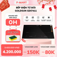 Bếp điện từ đôi âm Goldsun GDI7411 công suất 4000W điều khiển cảm ứng trượt, khóa an toàn trẻ em, lắp đặt dễ dàng