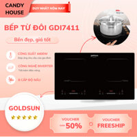 Bếp điện từ đôi âm Goldsun GDI7411 công suất 4000W điều khiển cảm ứng trượt, khóa an toàn trẻ em, lắp đặt dễ dàng