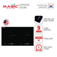 Bếp điện từ đôi Magic Eco AC-210 MADE IN MALAYSIA viền bếp bằng inox sáng bóng với khóa an toàn công suất 4000W bảo hành chính hãng 30 tháng