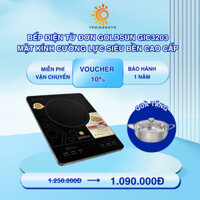 Bếp điện từ đơn Goldsun GIC3203-D Công suất 2200W, Màn hình LED, Mặt kính cường, tặng nồi inox