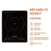 Bếp điện từ đơn Nanoco, Mặt kính cảm ứng siêu bền, Mâm nhiệt dây đồng bền bỉ, công suất 2000W