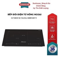 Bếp đôi điện từ hồng ngoại SUNHOUSE MAMA SHB9100VN_Mẫu mới mặt kính vuông