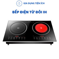 Bếp đôi điện từ hồng ngoại không kén nồi, Bếp 1 từ 1 hồng ngoại công suất lớn chịu nhiệt tốt