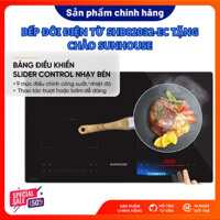 Bếp đôi điện từ Sunhouse SHB82032-EC - Booster nấu nhanh - 9 mức chỉnh, có tính năng slow cook, Bảo hành 12 tháng