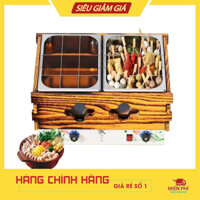 Bếp đôi lẩu oden 2500W nấu lẩu xiên que tự chọn, lẩu ly tokbokki