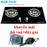 Bếp ga âm đôi BlueStar NG-6770, kính cường lực, đánh lửa IC, ngắt gas tự động, lửa xanh, tiết kiệm gas, bảo hành 2 năm