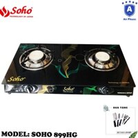 Bếp Ga Đôi Hồng Ngoại Mặt Kiếng Soho 899HG - Mặt bếp bằng kiếng kiếng cường lực chịu nhiệt và lực - 02 đầu đốt hồng ngoại bằng gốm sứ 9cm - Phân Phối Chính Thức Bởi SOHO Việt Nam - Bảo Hành 2 Năm - Tặng Bộ Dao 5 Món