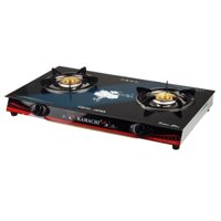 Bếp ga đôi kính cường lực Kamachi KM-213 sử dụng đầu đốt đồng