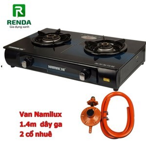 Bếp ga đôi mặt kính cường lực, mâm kiềng rời Kamachi KM-773