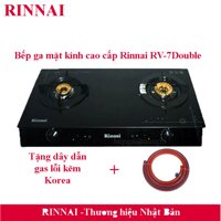 Bếp ga đôi mặt kính Rinnai RV-7Double Glass(SP) đen