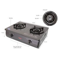 Bếp Ga Đôi Paloma PA-6MEJ 2 Bên To Nhỏ Nhập Khẩu Nhật Bản Ưu Việt