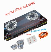 Bếp ga hồng ngoại tặng bộ nồi inox - bộ chén - dây gas