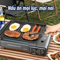 Bếp Ga Mini Du Lịch Ăn Lẩu Dã Ngoại Chống Cháy Nổ Thép Không Gỉ Cao Cấp
