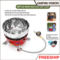 Bếp ga mini du lịch xếp gọn Chống Gió có dây van Chống Cháy đi camping, dã ngoại BTH2