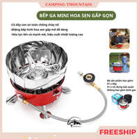 Bếp ga mini du lịch xếp gọn Chống Gió có dây van Chống Cháy đi camping, dã ngoại BTH2