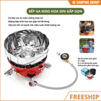 Bếp ga mini du lịch xếp gọn Chống Gió có dây van Chống Cháy đi camping, dã ngoại BTH2