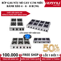 Bếp Ga Nấu Mì Cay, Cơm Niêu, Bánh Tráng, Bánh Xèo, Bếp gas 4 họng chất liệu inox bảo hành 12 tháng