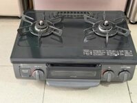 Bếp ga Nhật nội địa RINNAI RTE565BKL date 2021 mặt men màu đen cực đẹp