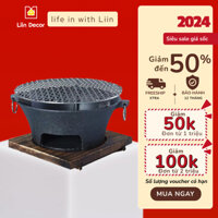 Bếp Gang, Bếp Nướng Than Hoa, Nướng Cồn, Lò Nướng Gang Nướng Thịt,  Vỉ Nướng Inox BBQ Nhỏ Gọn LiinDecor