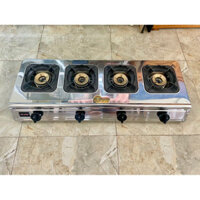 bếp gas 4 họng ( chuyên mỳ cay bánh xèo ) Kiềng gang đúc đầu đốt đồng cao cấp rh204sv