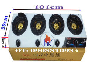 Bếp gas 4 lò công nghiệp khè Sogo GT-208