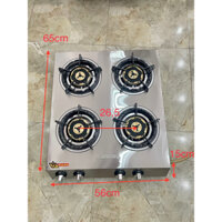Bếp gas 4 lò inox nhập khẩu 304Q ( bếp mỳ cay - bếp bánh xèo)