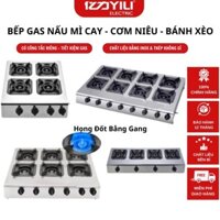 Bếp gas 6 đầu đốt dùng nấu mỳ cay, bánh xèo. Bếp ga 6 họng công nghiệp nấu cơm niêu, cơm tấm dùng cho nhà hàng