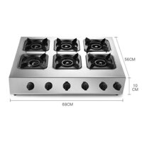 Bếp gas 6 lò chuyên dùng nấu mỳ cay, cơm niêu, bánh xèo, chế biến các món ăn - Bếp ga 6 họng - Bếp ga 6 cửa cao cấp