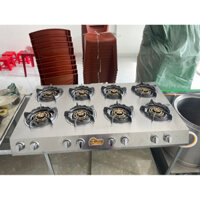 BẾP GAS 8 LÒ BẾP CÔNG NGHIỆP CAO CẤP INOX ĐẦU ĐỐT ĐỒNG RH308Q