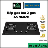Bếp gas âm 2 gas Malloca AS 9602B, bếp gas mặt kính 2 vùng nấu có hẹn giờ