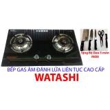 Bếp Gas ÂM Cao Cấp Mặt Kính Sang Trọng WATASHI 2IN1 IC Tặng Bộ Dao INOX.