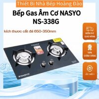 Bếp Gas Âm Cơ NASYO 338G Mặt Kính Cường lực Đầu đốt inox Su 304 Siêu Bền