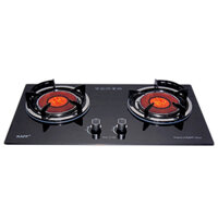 Bếp gas âm hồng ngoại 2 lò Kaff KF-208I tiết kiệm