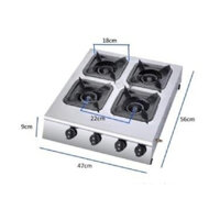 BẾP GAS BÁNH XÈO 4 BẾP VUÔNG VINLANDO 4-LV | ✅mua ở đây giá rẻ lắm nè