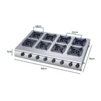 BẾP GAS BÁNH XÈO 8 BẾP VUÔNG VINLANDO 8-LV | ✅mua ở đây giá rẻ lắm nè