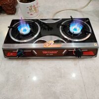 Bếp gas công nghiệp khè 2 lò Watashi inox sáng bóng , dễ vệ sinh , Dễ xài kiềng Mâm Rời Dễ vệ sinh