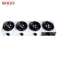 BẾP GAS CÔNG NGHIỆP KHÈ 4 LÒ SOGO GT-208S3 - Dùng với van dây cao áp - lửa mạnh ( HÀNG CHÍNH HÃNG)