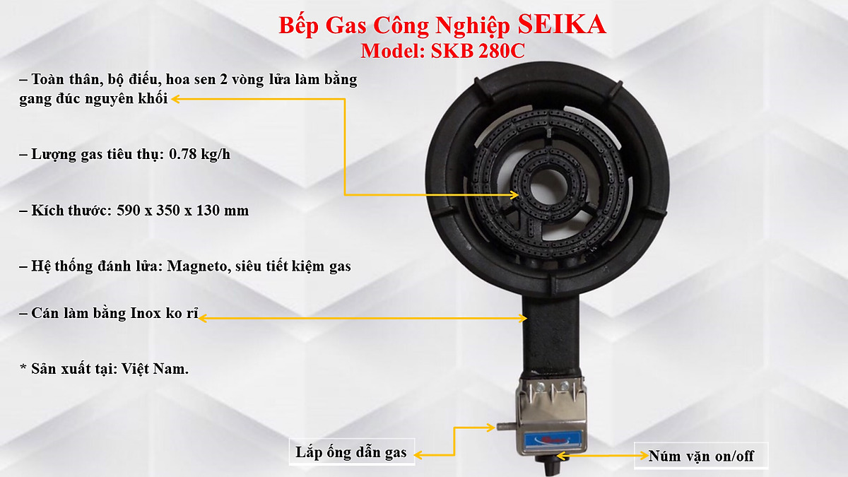 Bếp gas công nghiệp Seika SKB280C