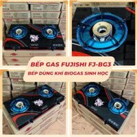 Bếp gas đôi BIOGAS FUJISHI FJ-BG3 mặt kính chén đồng (Bếp chỉ dùng khí BIOGAS)