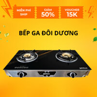 Bếp gas đôi dương Goldsun GGS7000/GGS7010, mặt kính cường lực dày 7mm - bảo hành 12 tháng