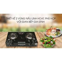 Bếp gas đôi dương kính Sunhouse 3365