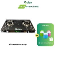 Bếp Gas Đôi Hồng Ngoại Cao Cấp GALEN G013  Mặt Kính Cường Lực, An Toàn - Tiết Kiệm Gas + Tặng Hộp Cơm