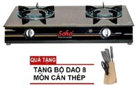 Bếp Gas Đôi Hồng Ngoại Soho 899HGVS 2018 Tặng Bộ Dao 8 Món Cán Thép